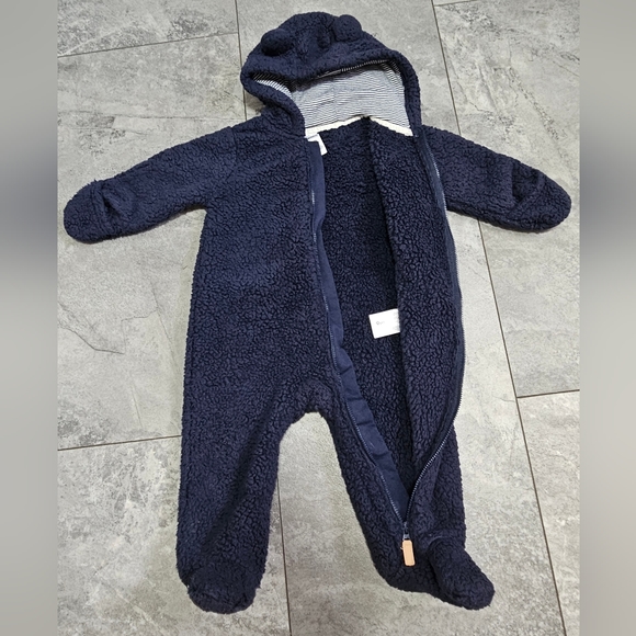 Carter's Baby Boy Navy Sherpa Pram 9M - Picture 3 of 4